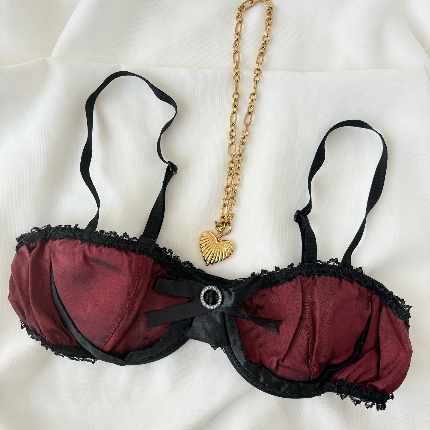 Vintage Burgundy Bra (36B)