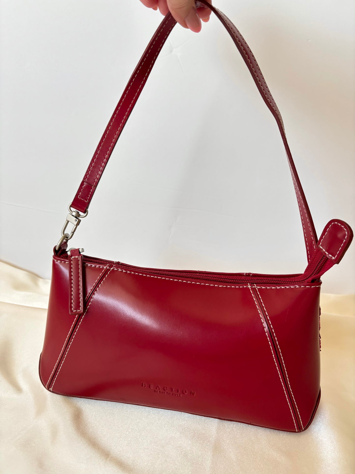 Faux Leather Red Mini Shoulder Bag