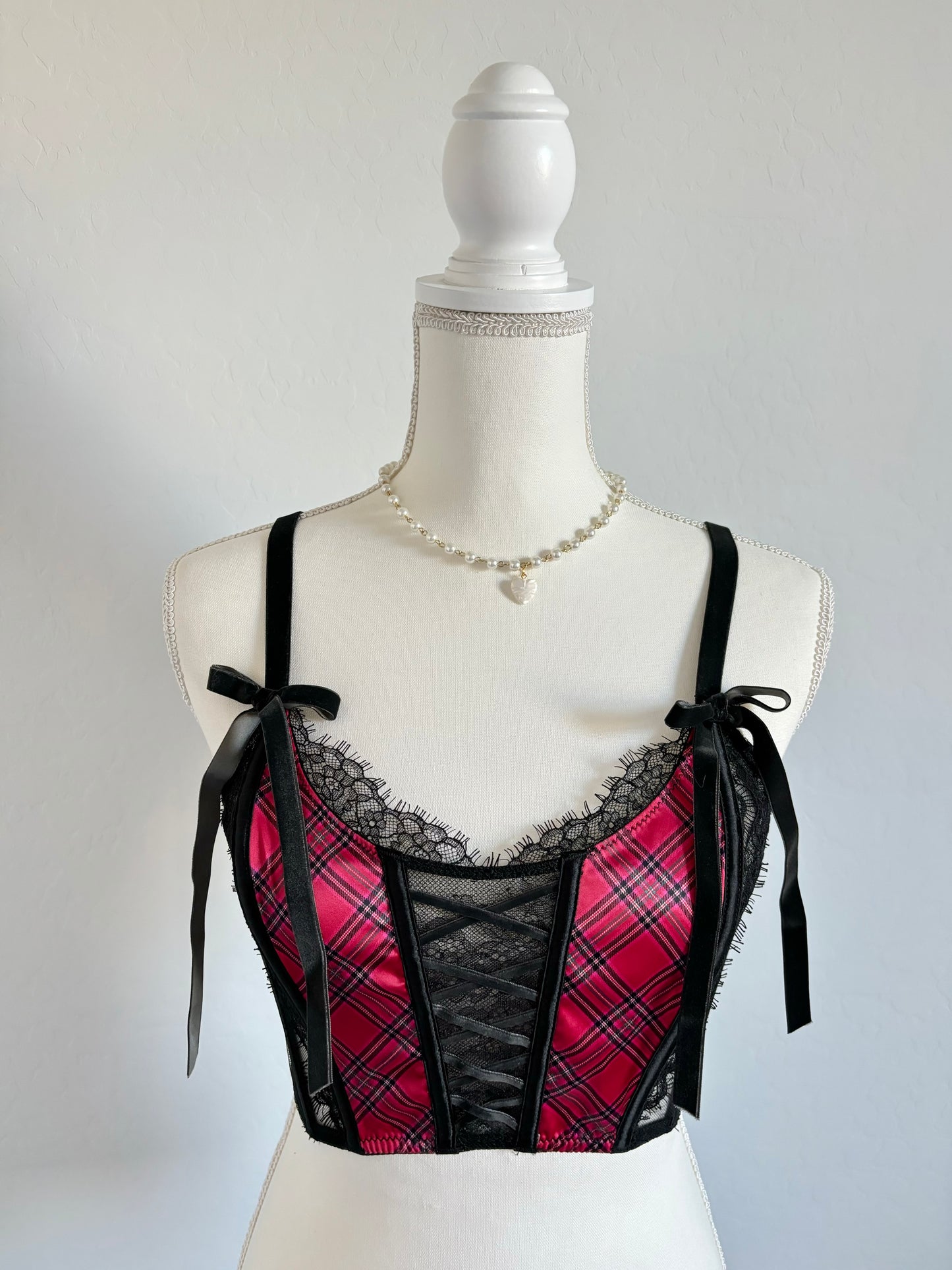 Victoria’s Secret Holiday Plaid Corset Red Top (Small)