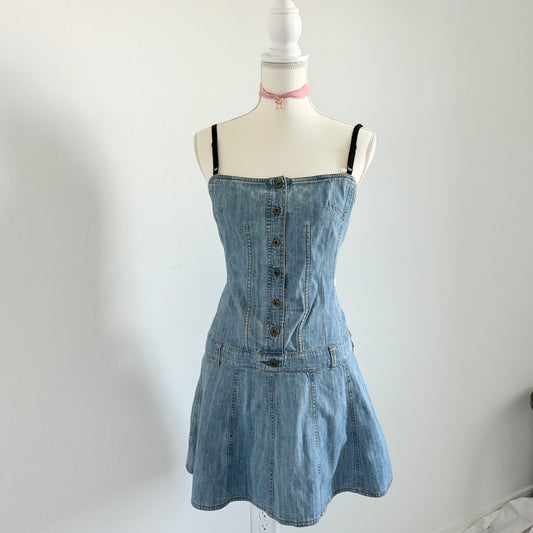 Dolce & Gabbana Designer Mini 1990’s Denim Dress (Small)