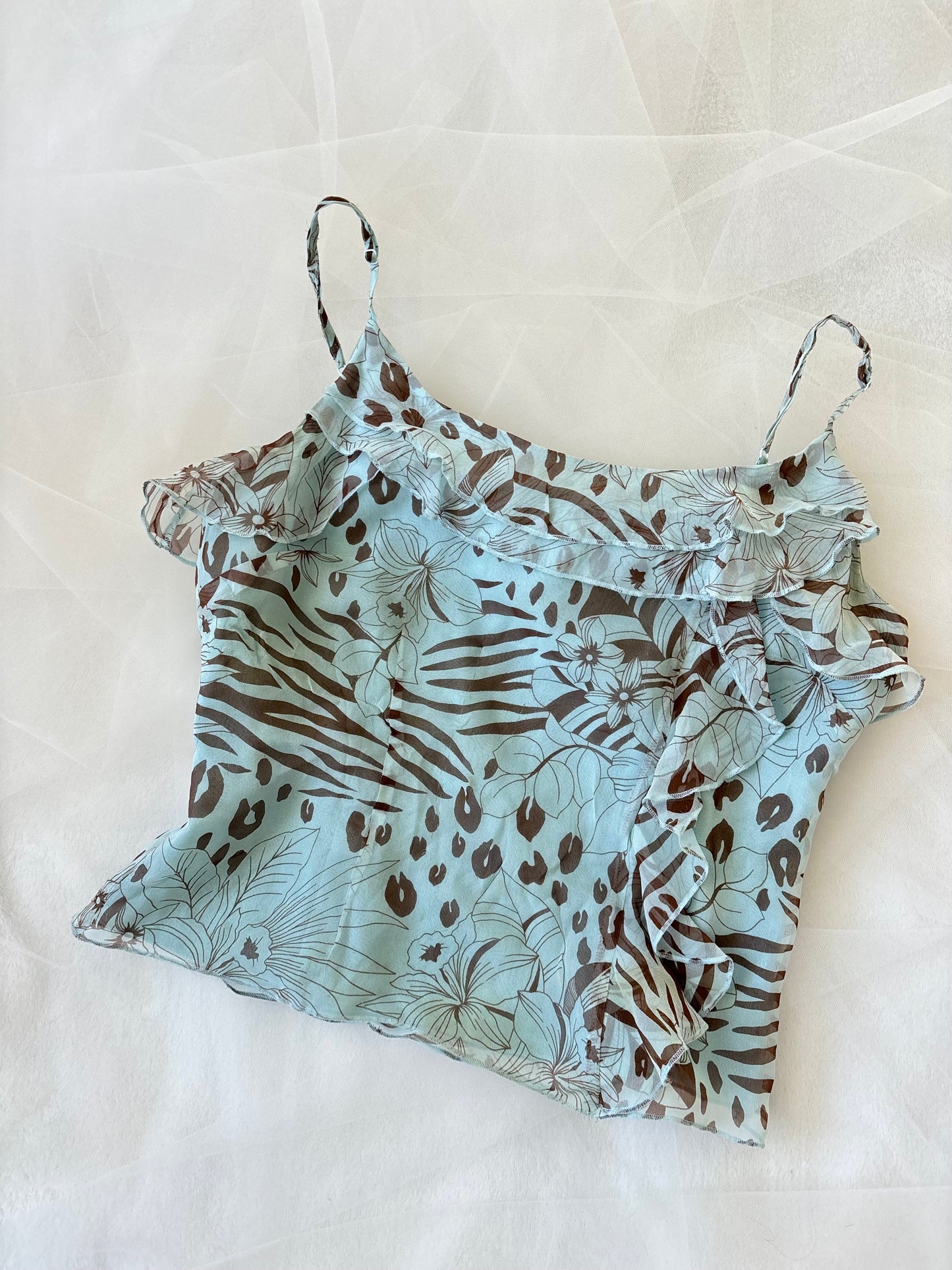 Vintage 100% Silk Camisole Zip-Up Top (Small)