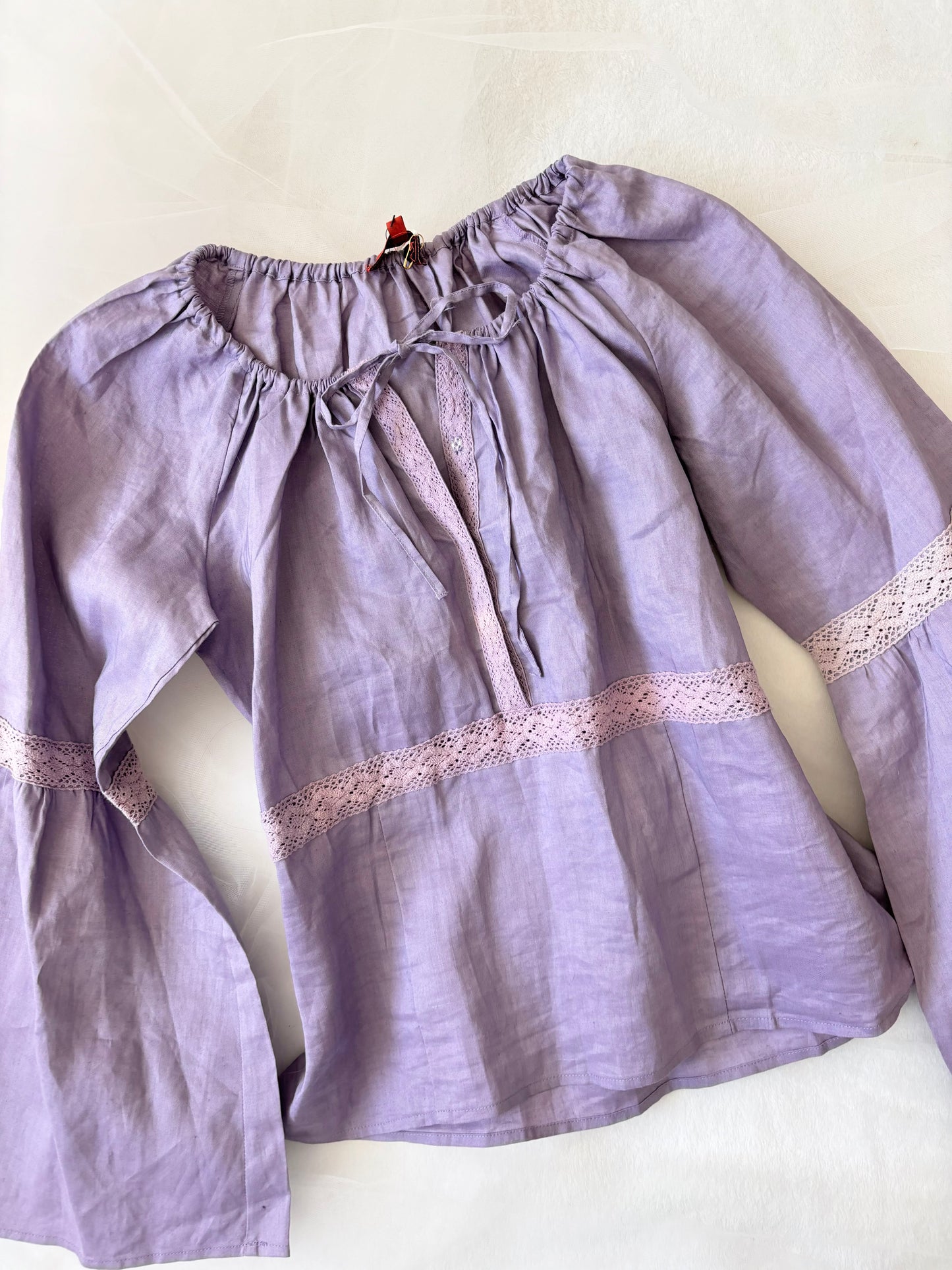 Vintage Dusty Purple Boho Longsleeve Top (Large)