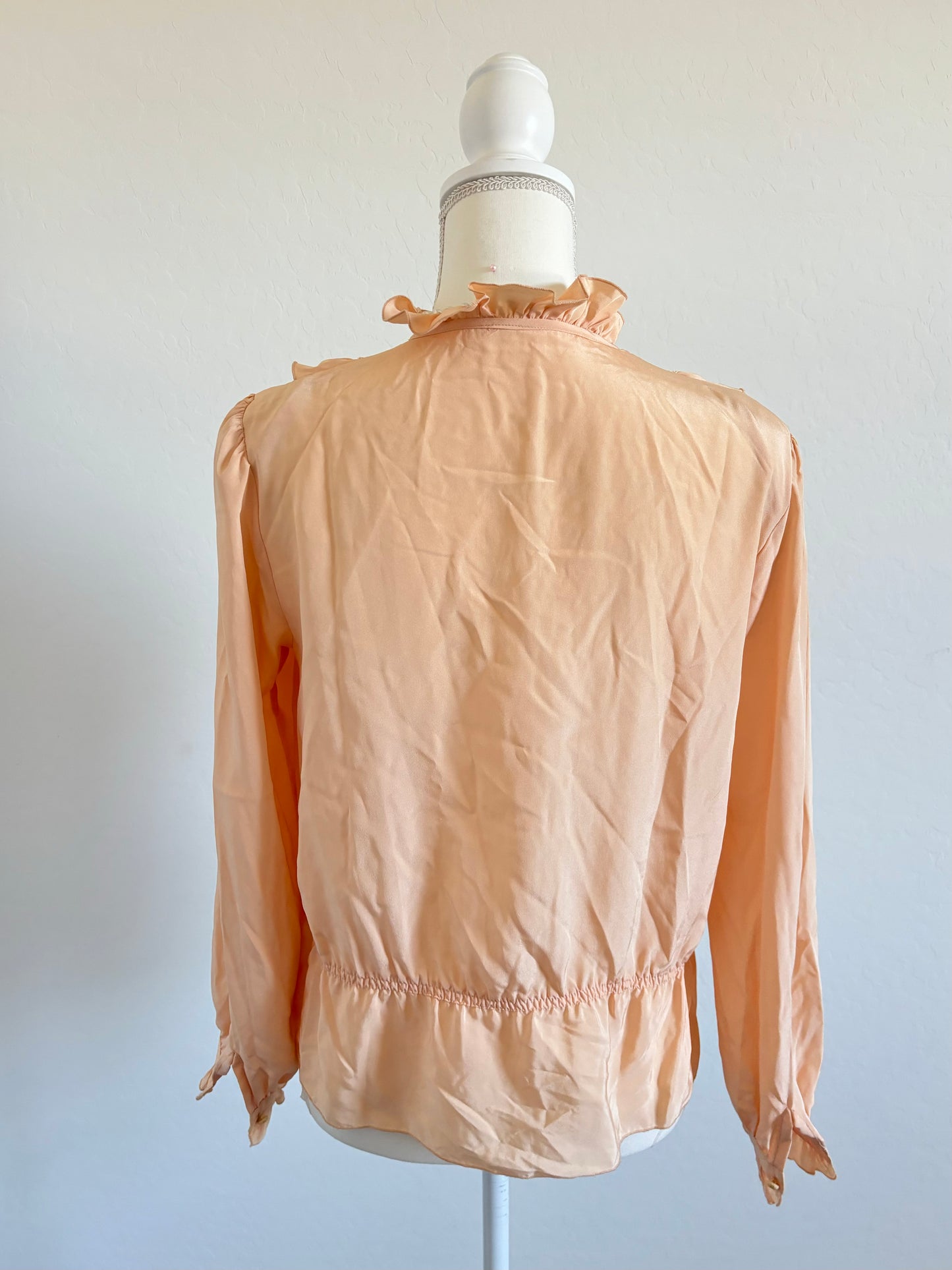 Vintage 1970’s Peach Prairie Blouse Top (Medium)