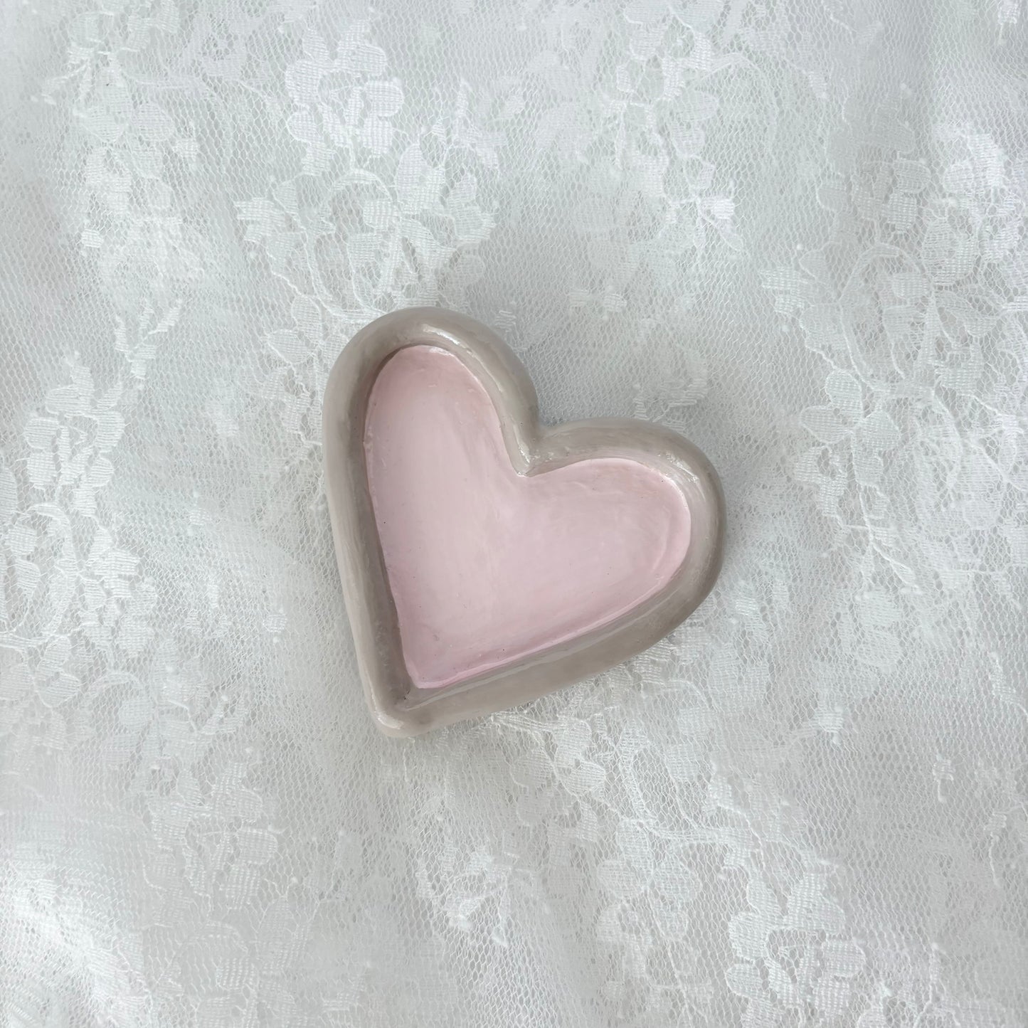 Handmade Heart Clay Trinket Dish