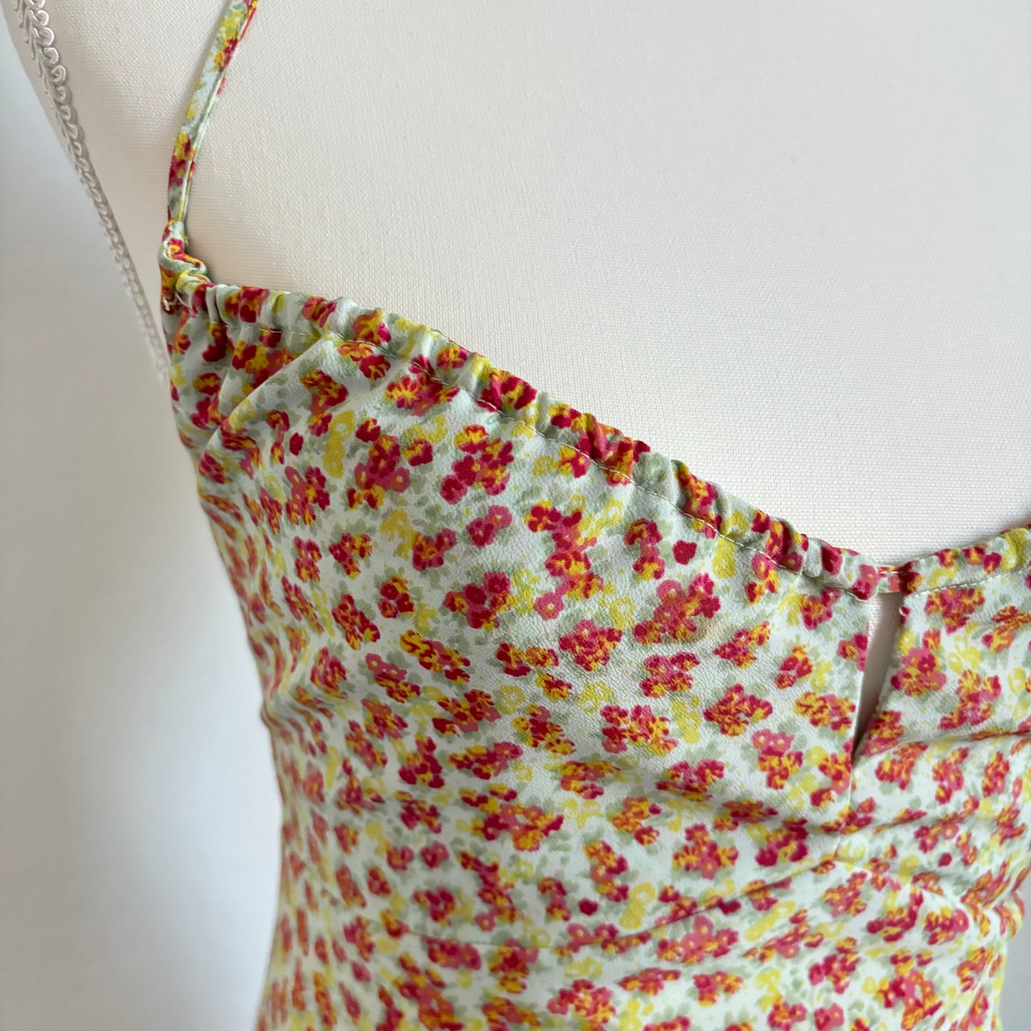 Vintage Floral Midi Summer Dress (Extra Small)