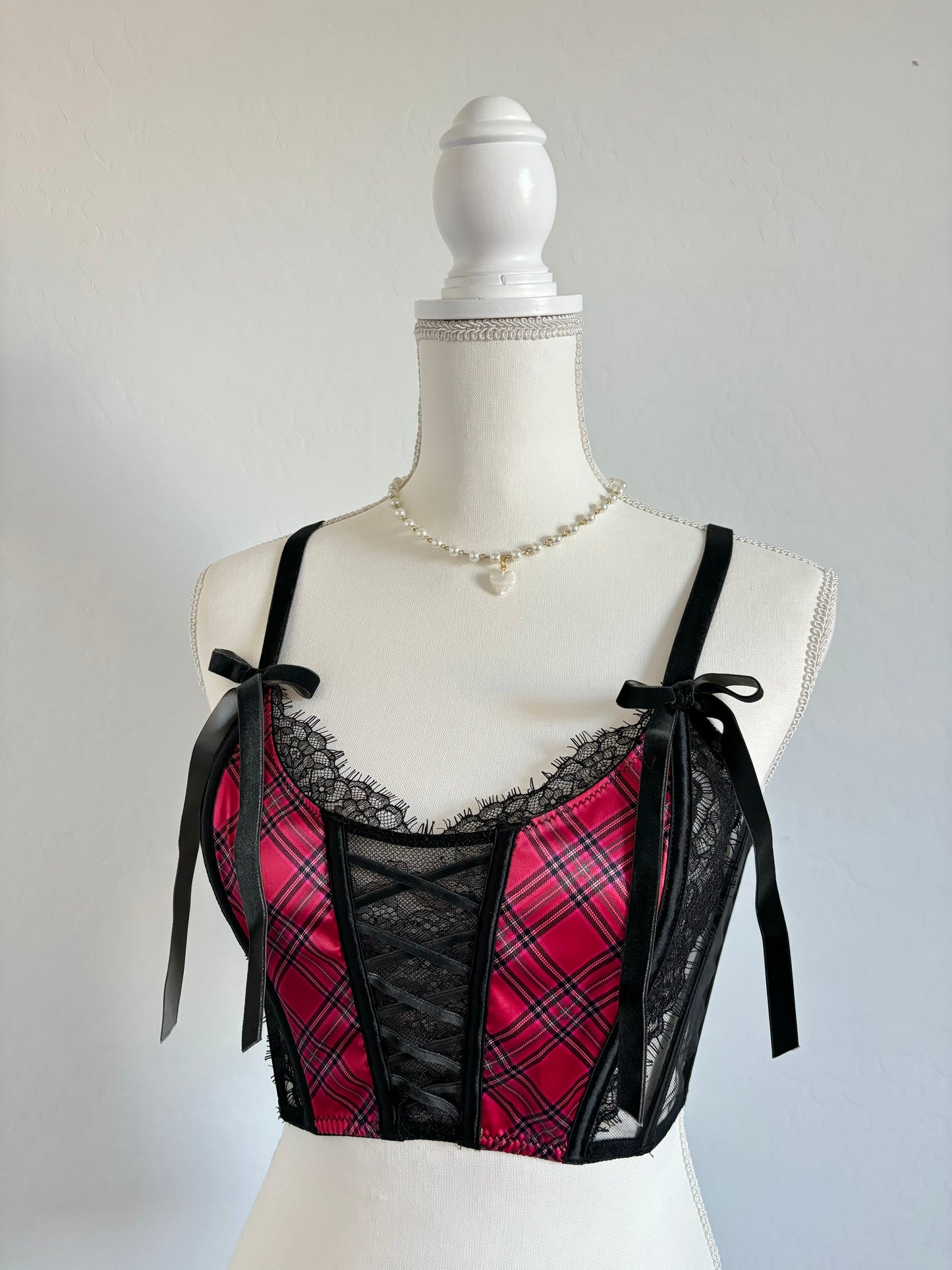 Victoria’s Secret Holiday Plaid Corset Red Top (Small)