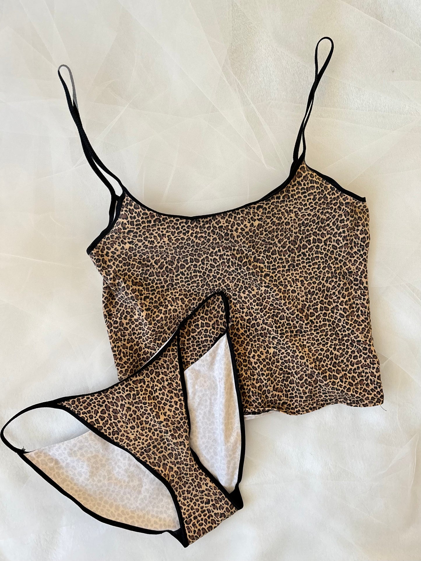 Vintage Two-Piece Pajama Panty & Tank Set (Medium)