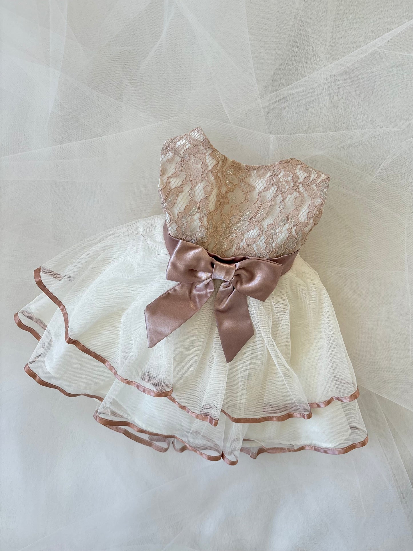 Vintage Babydoll Tulle Ruffle Dress (6mo)