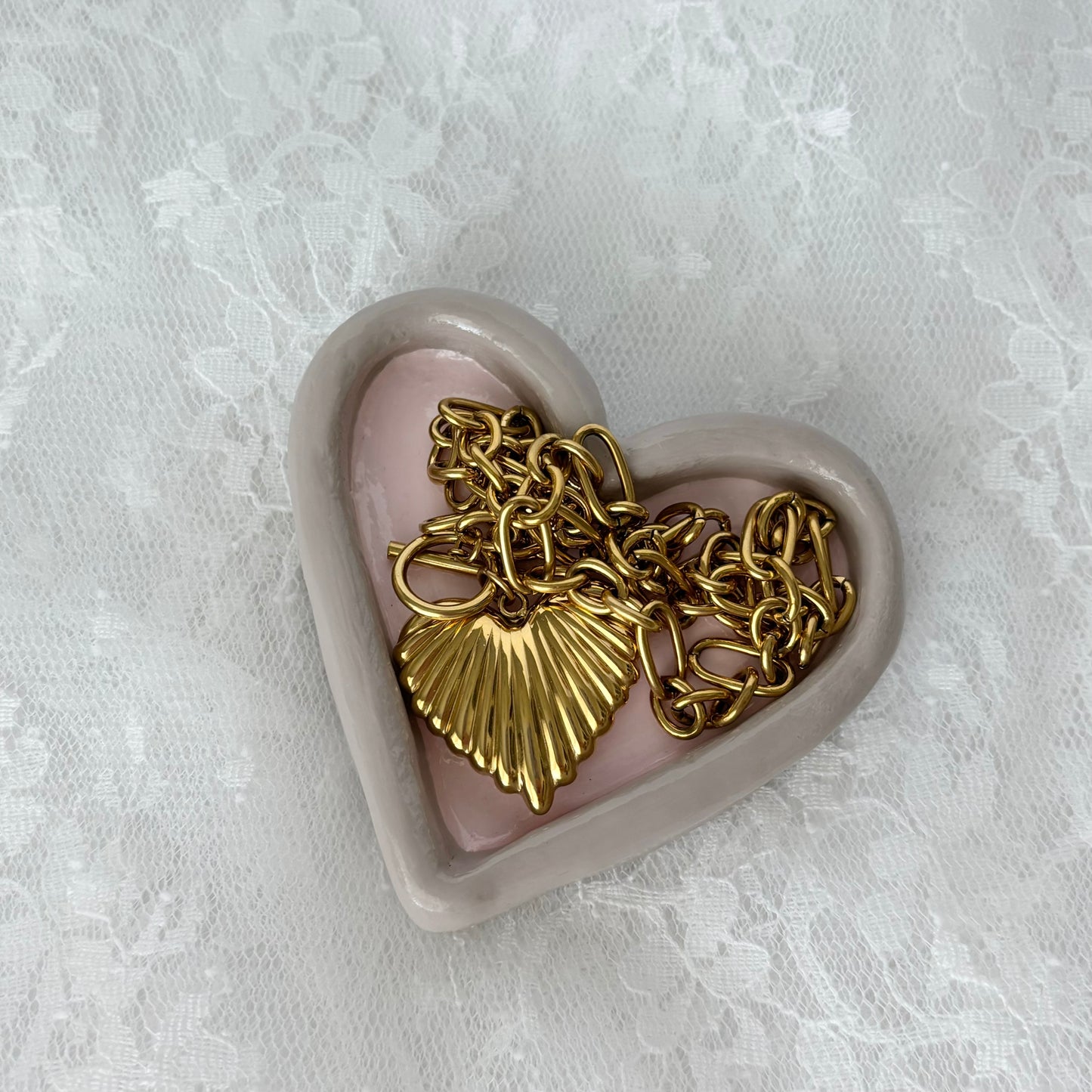 Handmade Heart Clay Trinket Dish