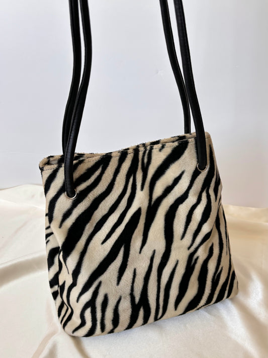 Vintage Zebra Fur Handbag