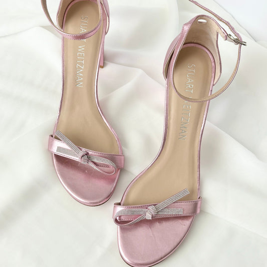 Start Weitzman Pink Rhinestone Heels (12)