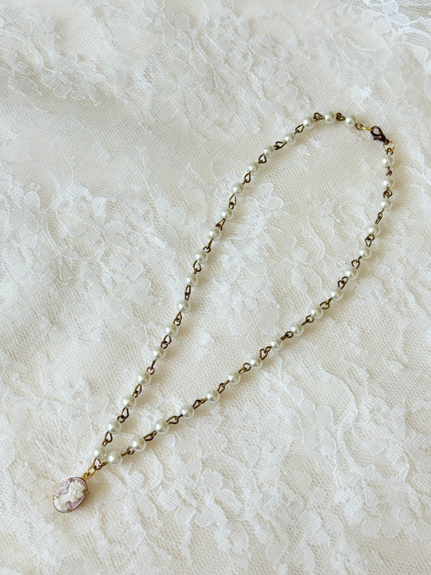 The Rosalie Vintage Pearl Cameo Choker Necklace