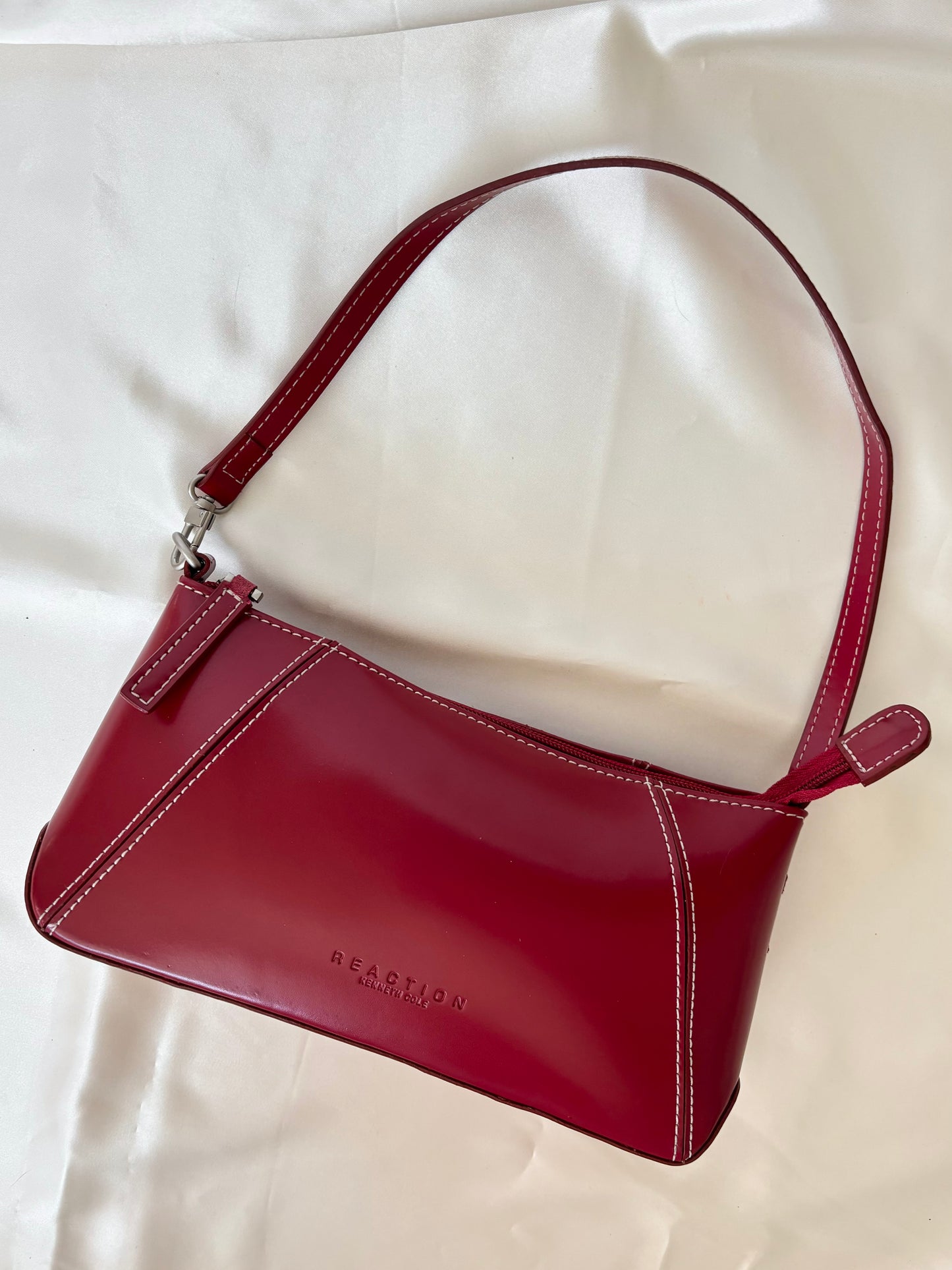 Faux Leather Red Mini Shoulder Bag