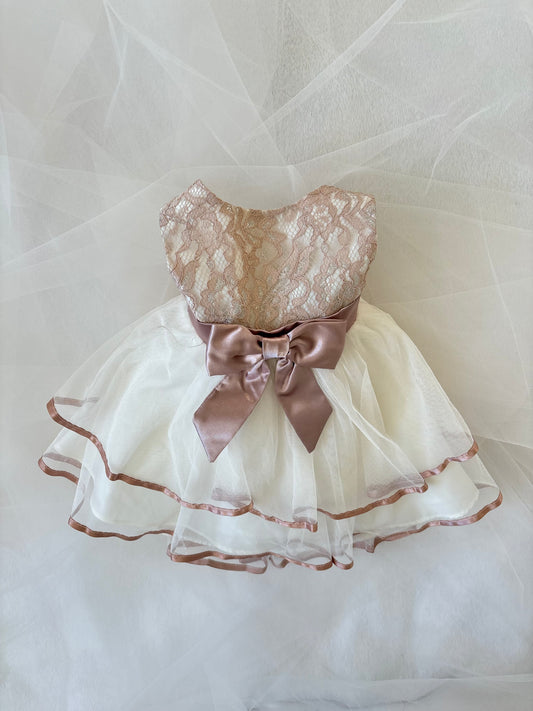 Vintage Babydoll Tulle Ruffle Dress (6mo)