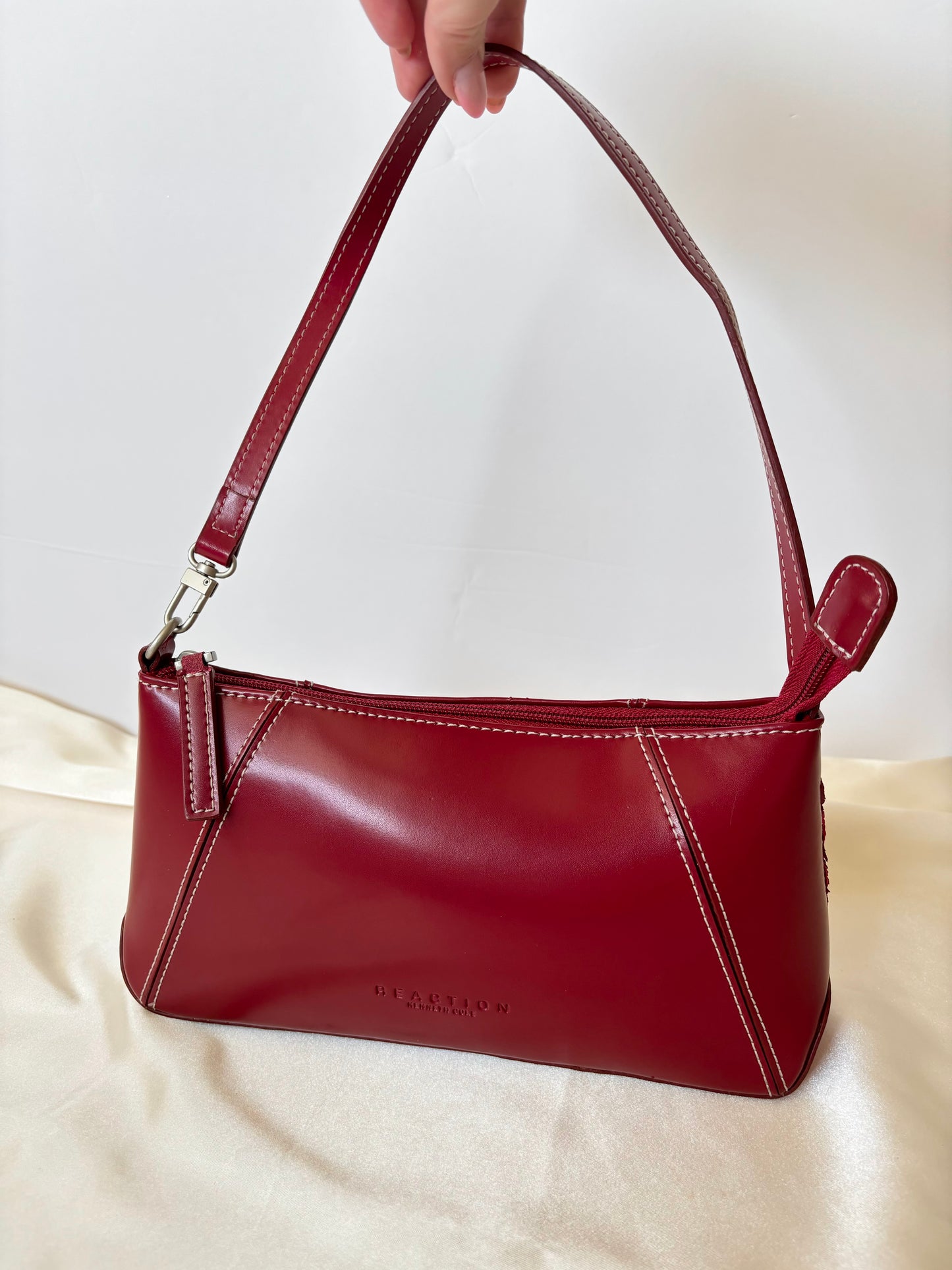 Faux Leather Red Mini Shoulder Bag