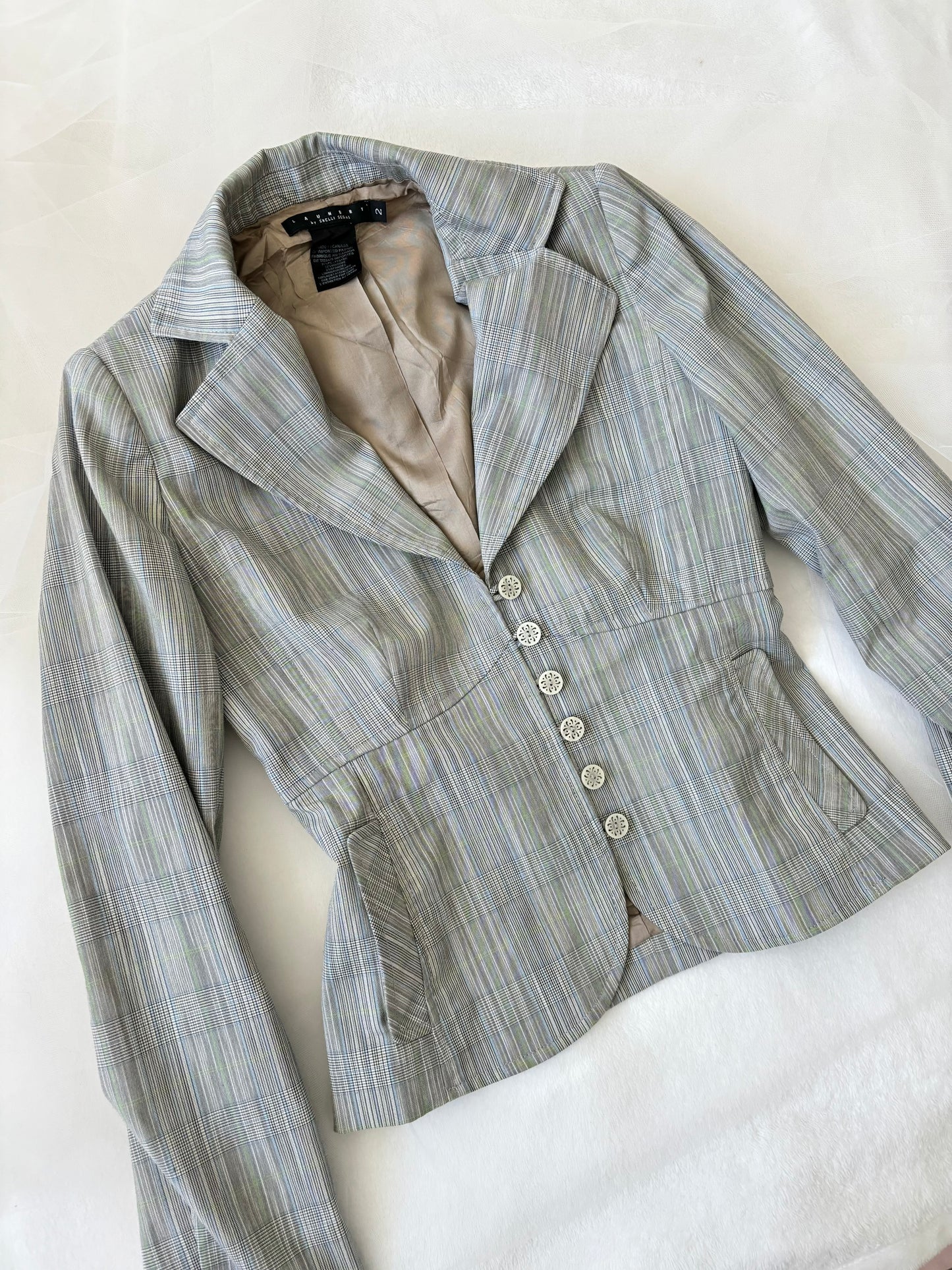 Vintage Pinstripe Blazer Coat Jacket (Small)