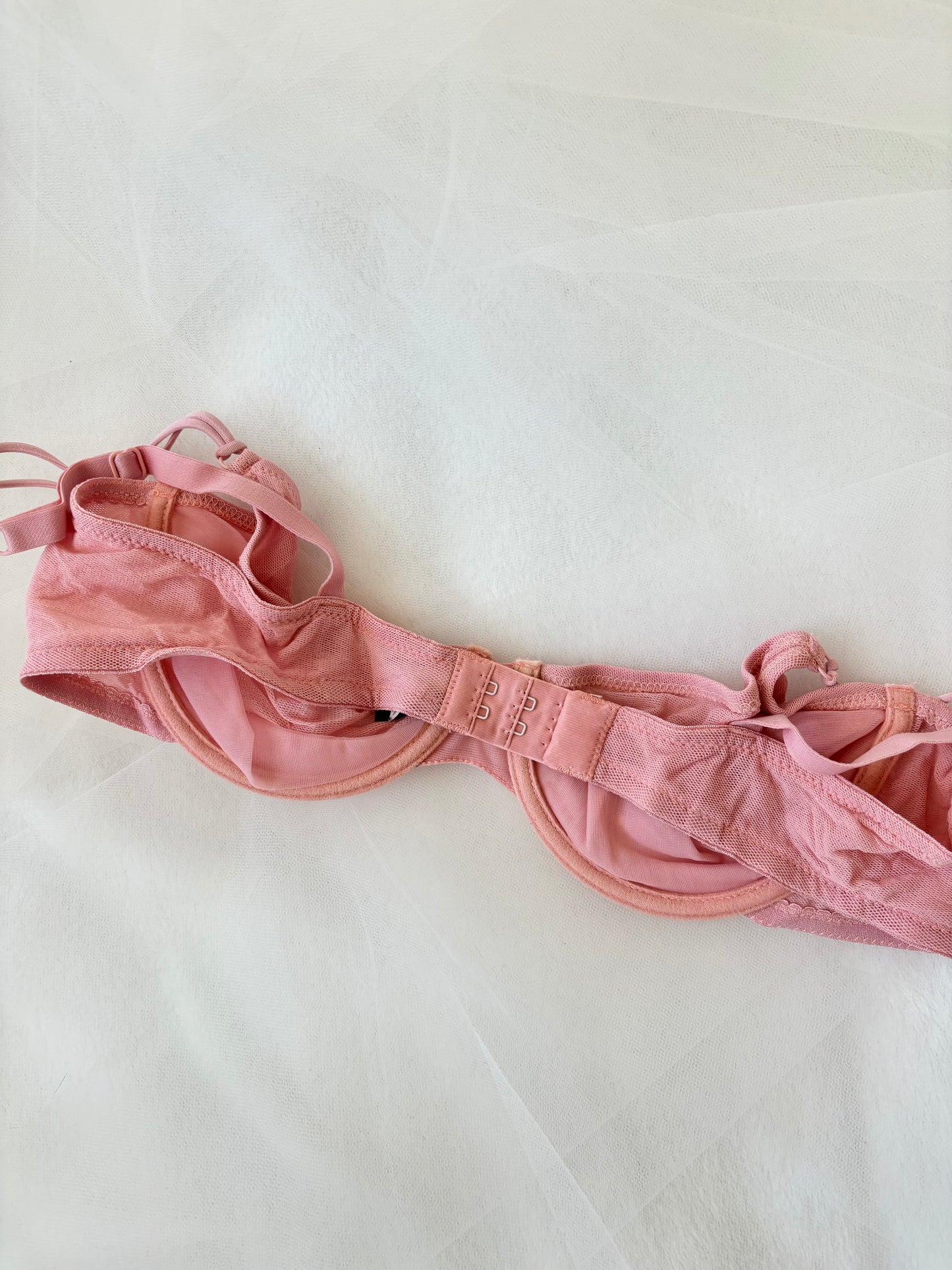 Vintage Italian Blush Pink Mesh Bra (34C)