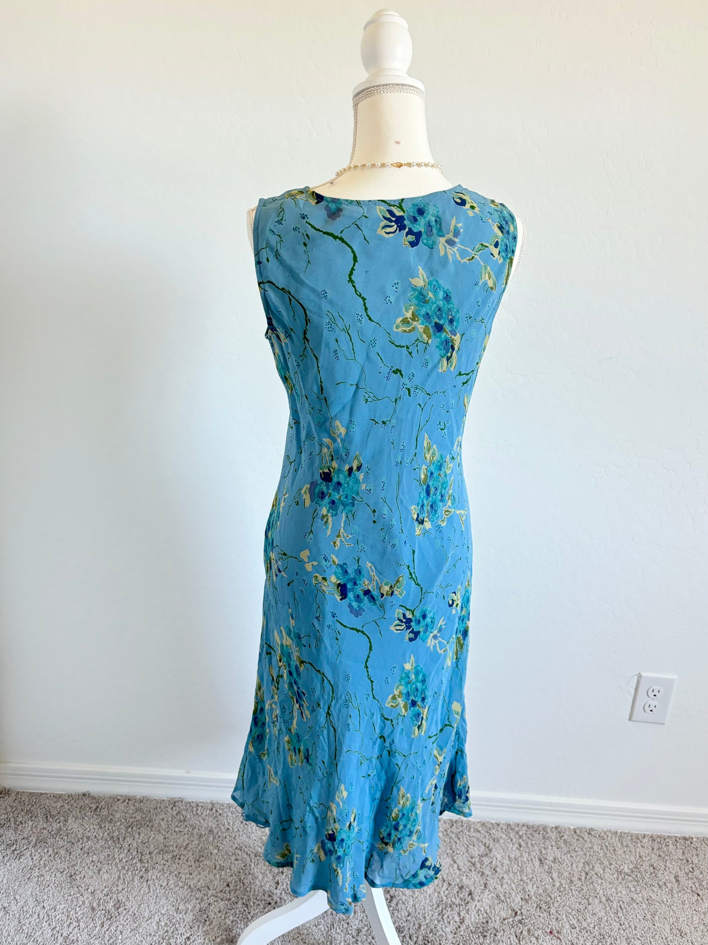 Vintage Floral Midi Dress (Medium)