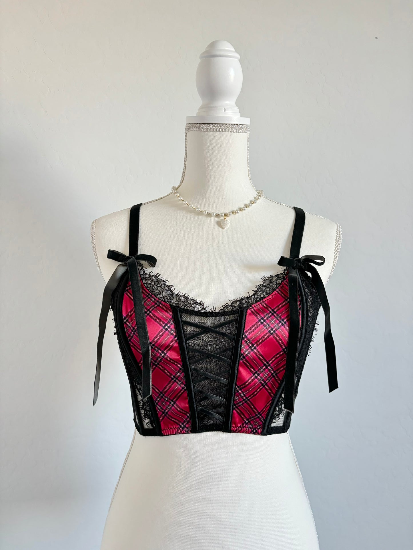 Victoria’s Secret Holiday Plaid Corset Red Top (Small)