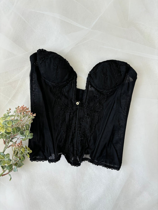 Frederick’s of Hollywood Vintage 90’s Black Corset Top (Small)