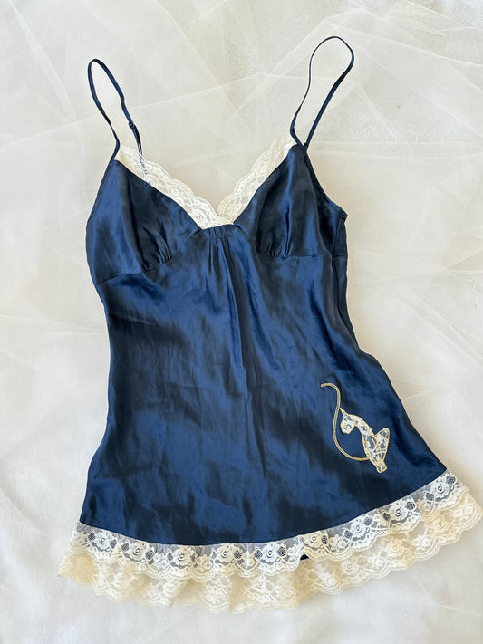 Y2K Baby Phat Royal Blue Mini Lingerie Dress (Small)