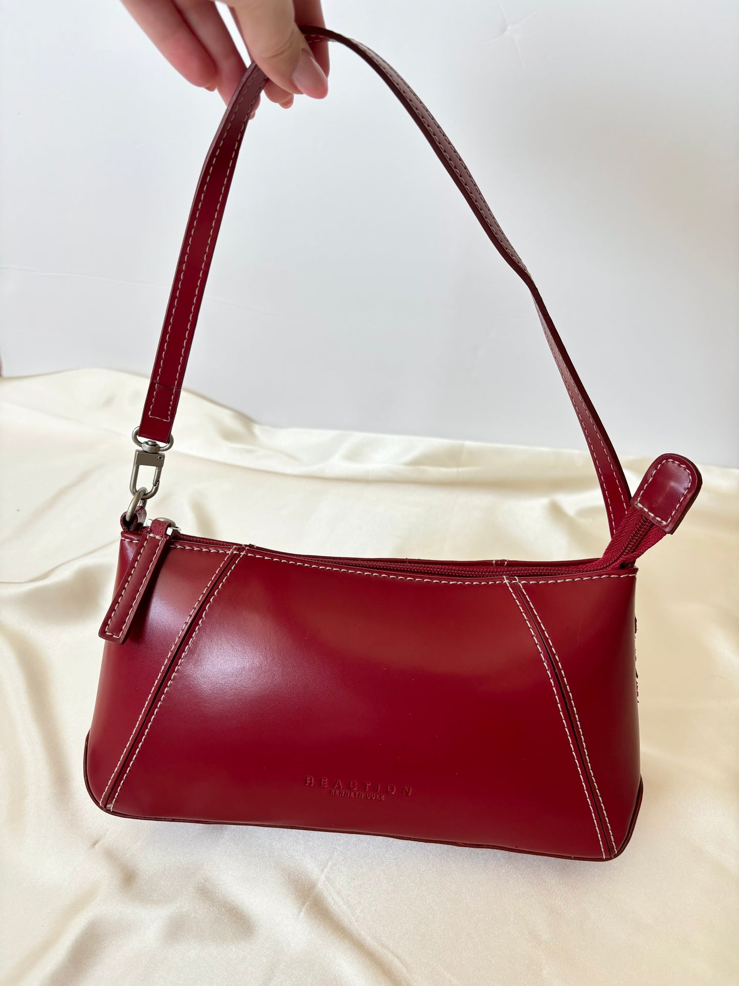 Faux Leather Red Mini Shoulder Bag