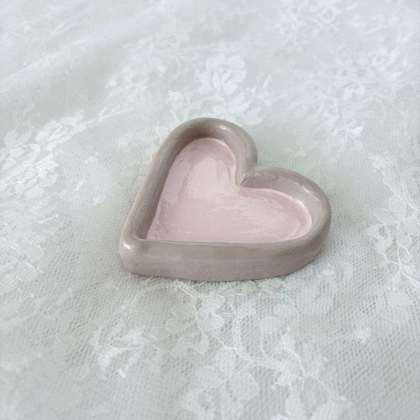 Handmade Heart Clay Trinket Dish