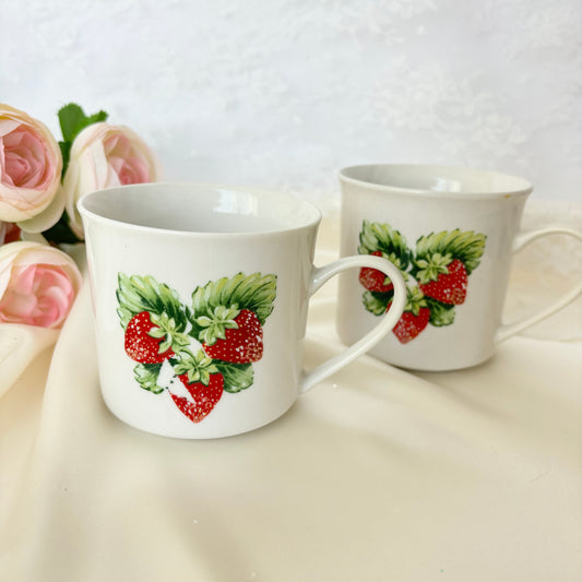 Vintage Strawberry Mugs