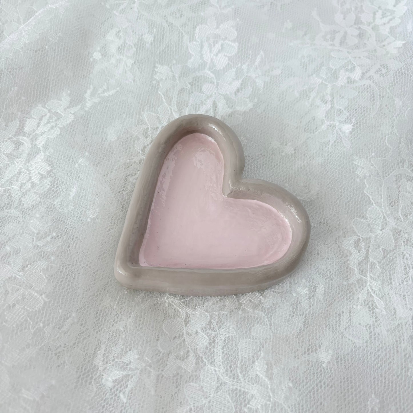 Handmade Heart Clay Trinket Dish