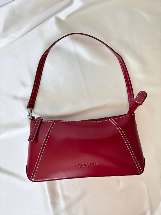 Faux Leather Red Mini Shoulder Bag