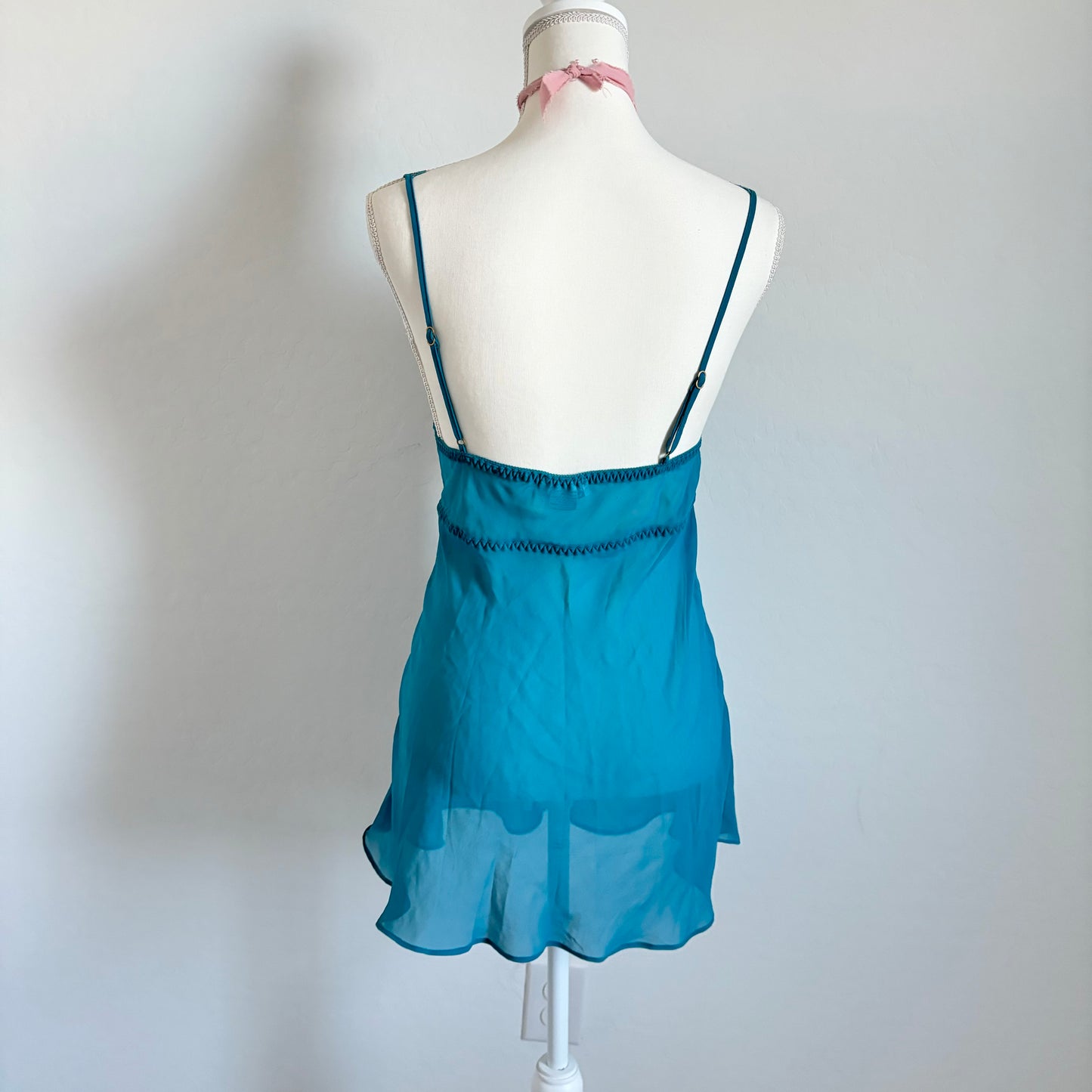 Vintage Blue Fairy Whimsical Embroidered Lingerie Dress (Medium)