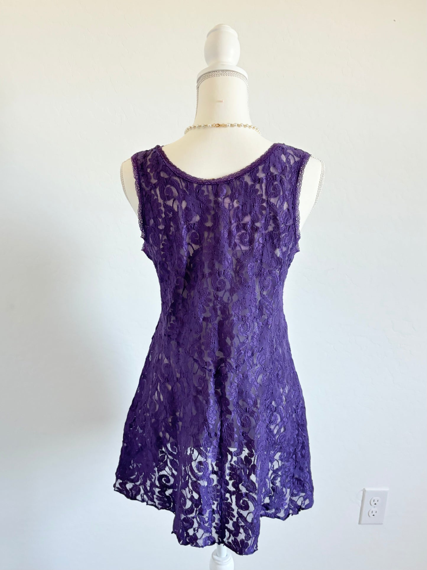 Vintage Sugar Plum Lace Babydoll Lingerie Dress (Medium)