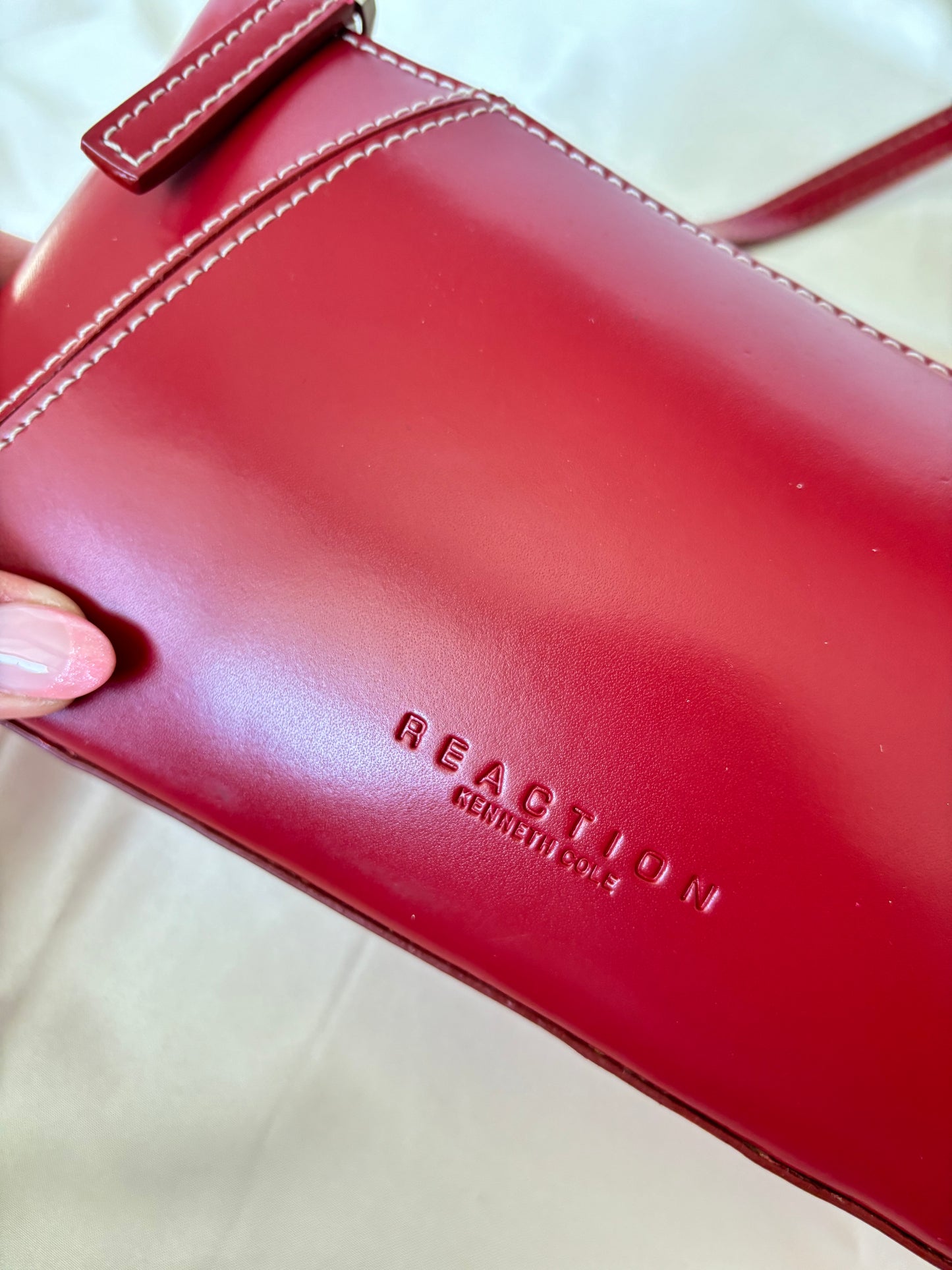 Faux Leather Red Mini Shoulder Bag