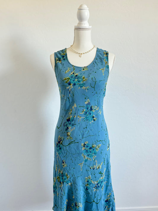 Vintage Floral Midi Dress (Medium)