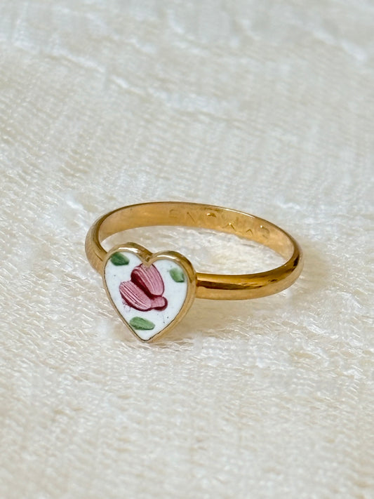 Vintage Emmons Floral Adjustable Ring (Size: 5)