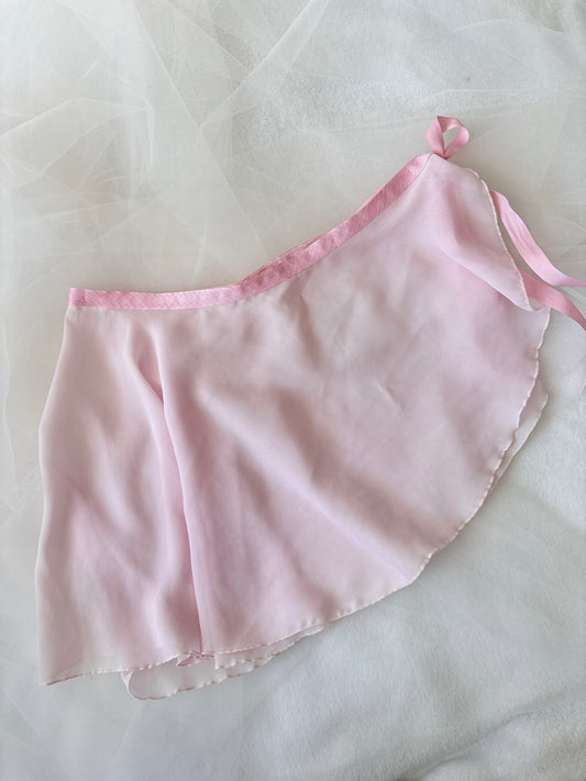 Vintage 80’s Pastel Pink Ballerina Asymmetrical Wrap Skirt (Large)