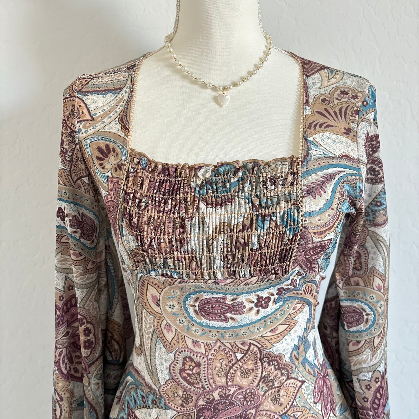 Rare Bell Sleeve Vintage 90’s Bohemian Longsleeve Top (Small)