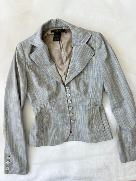 Vintage Pinstripe Blazer Coat Jacket (Small)