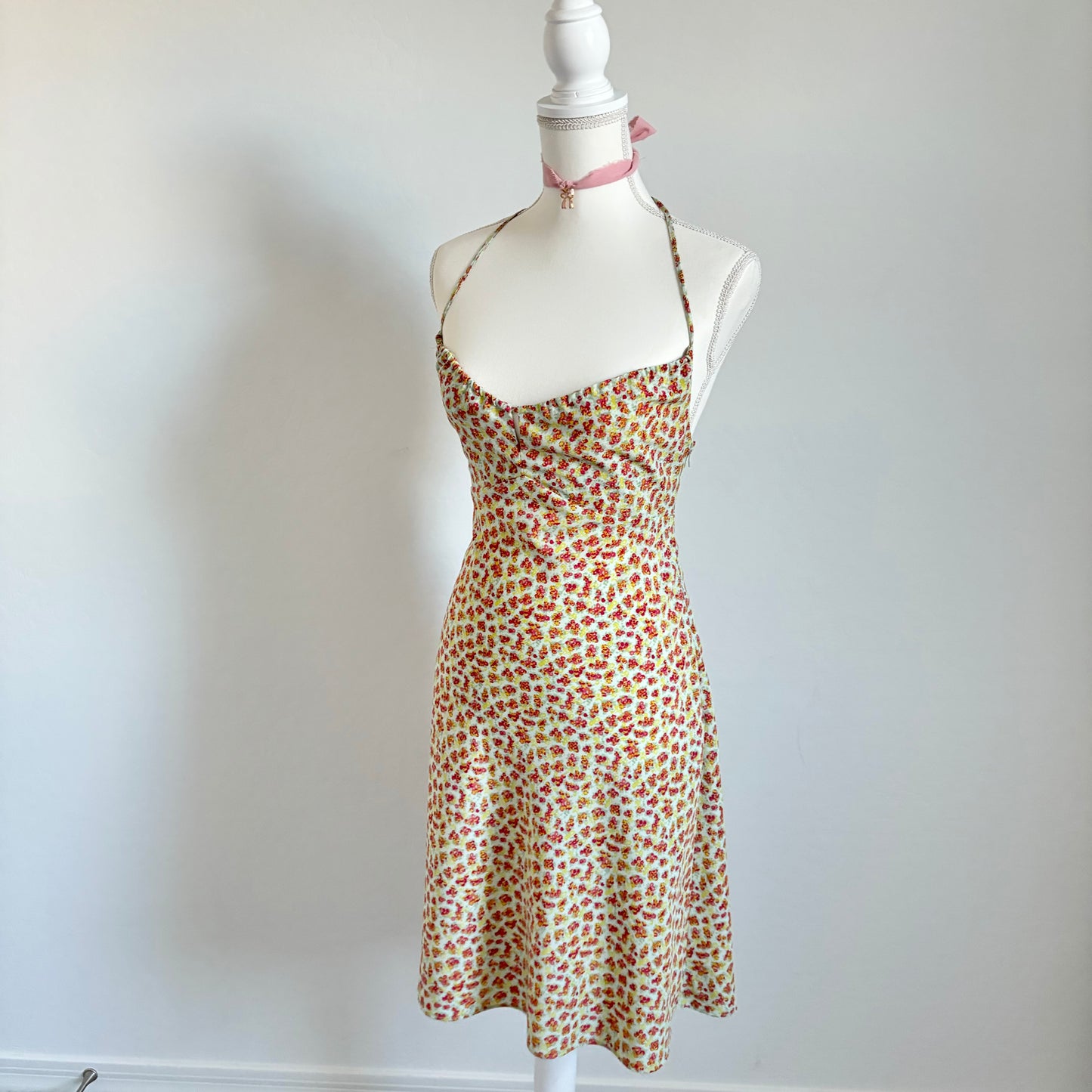 Vintage Floral Midi Summer Dress (Extra Small)