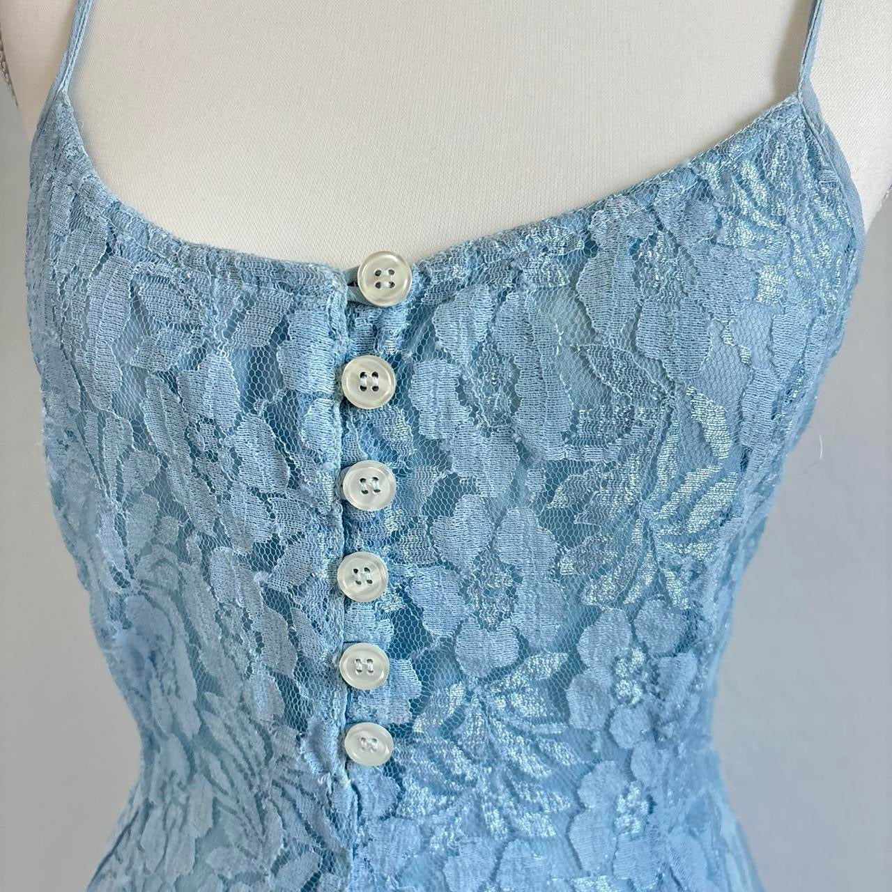 Vintage 60’s Babydoll Pastel Blue Mini Dress (Large)