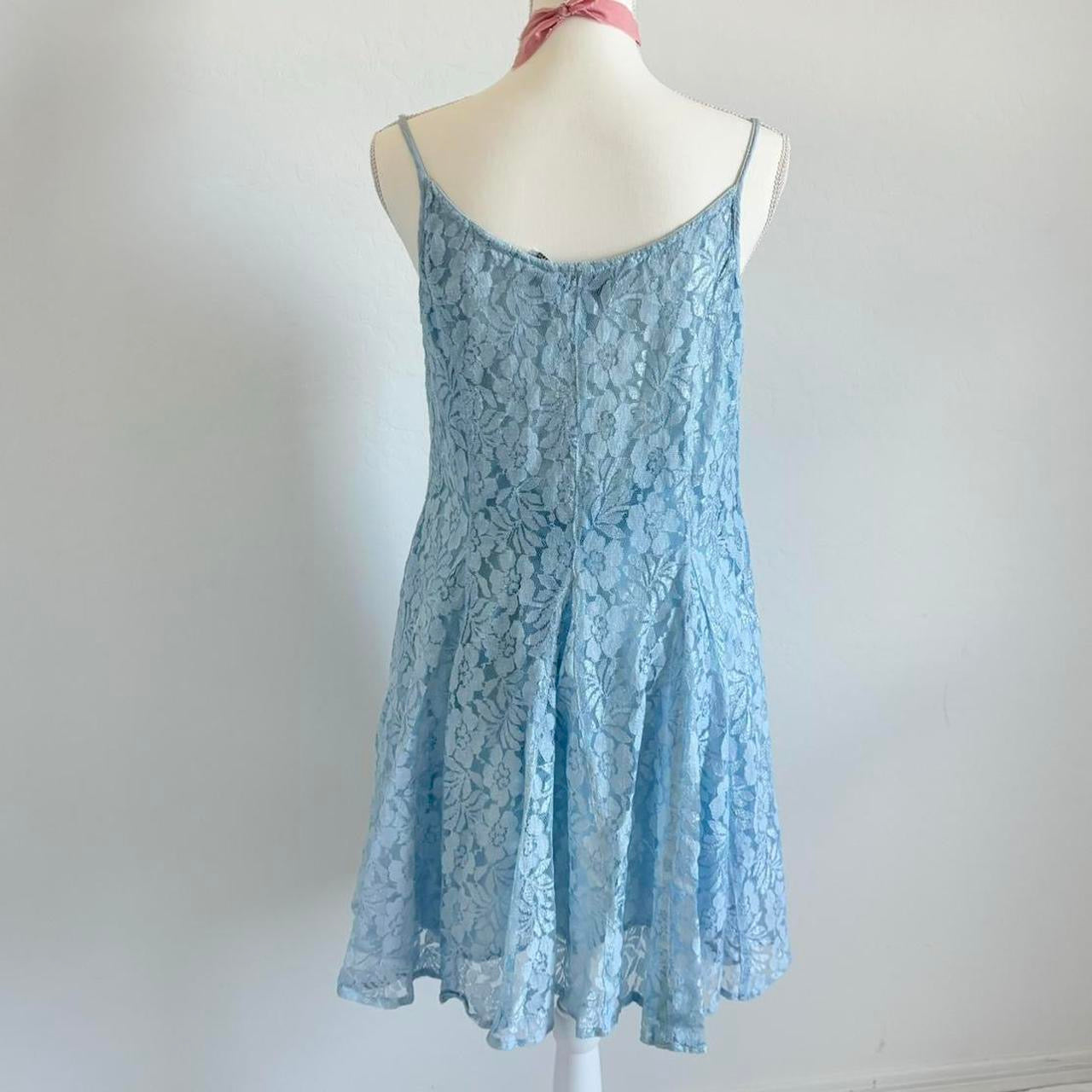 Vintage 60’s Babydoll Pastel Blue Mini Dress (Large)