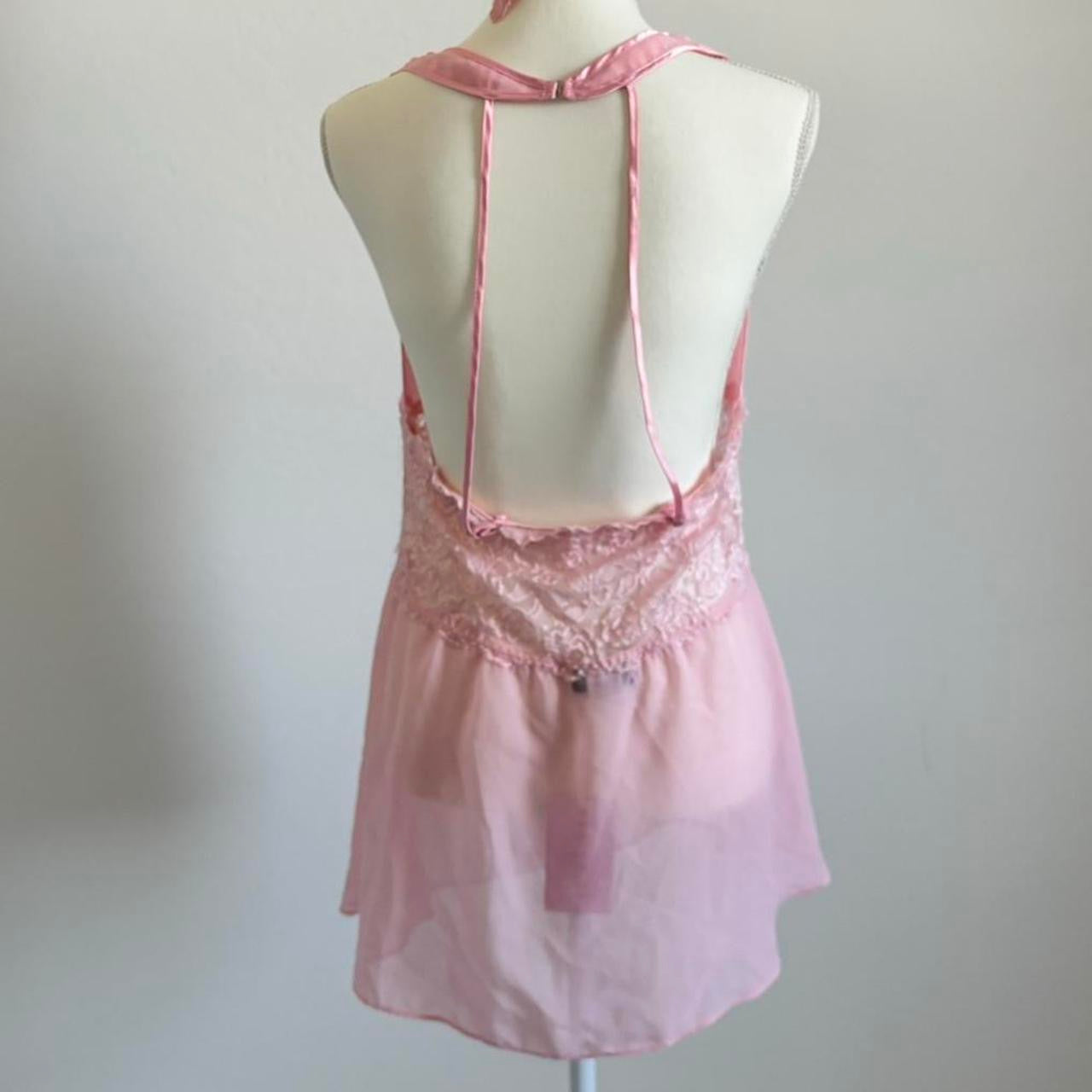 90’s Vintage Babydoll Pastel Pink Lingerie Dress (Extra Large)