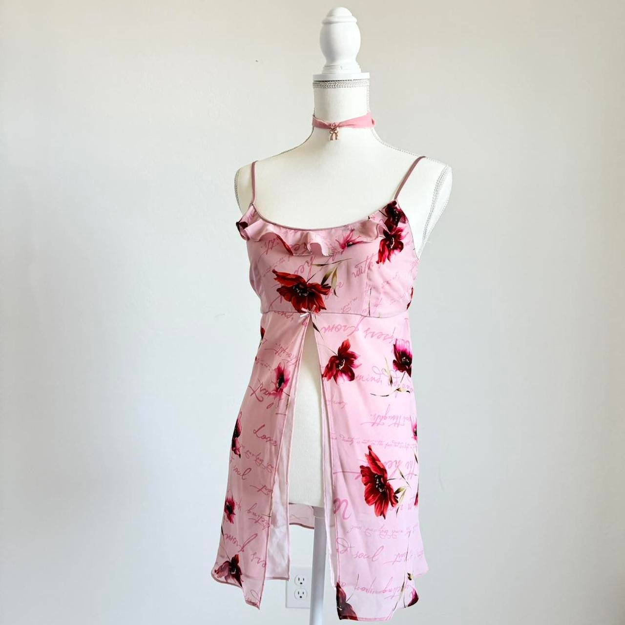 90’s Floral Fly-Away Lingerie Slip Dress (Small)