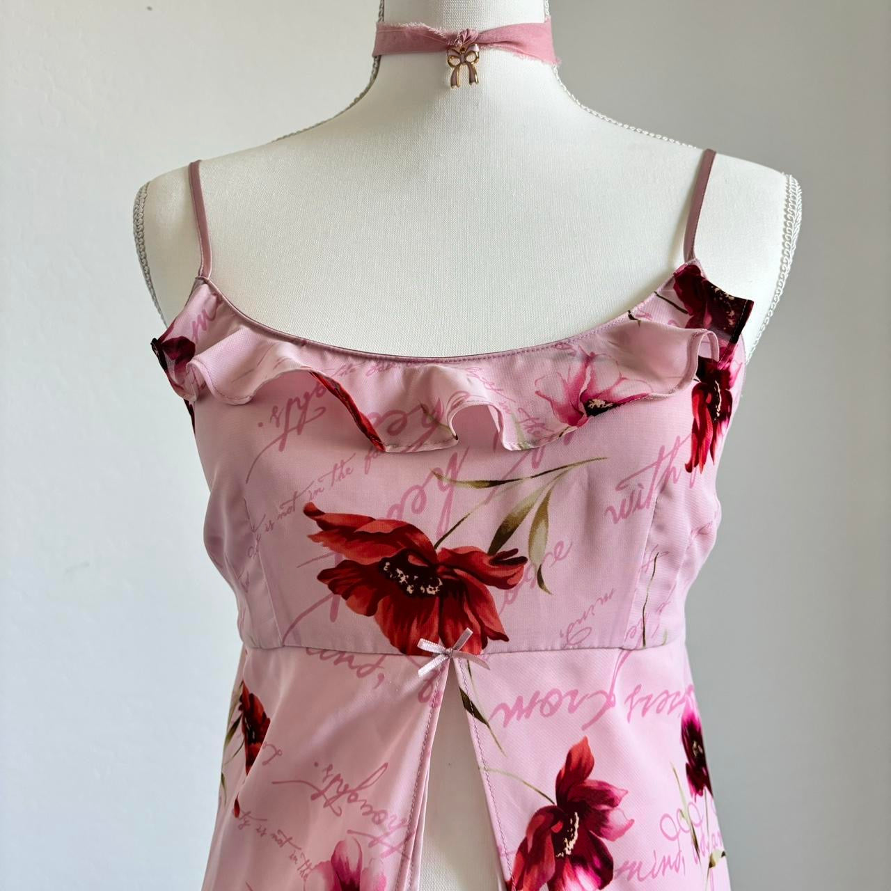 90’s Floral Fly-Away Lingerie Slip Dress (Small)