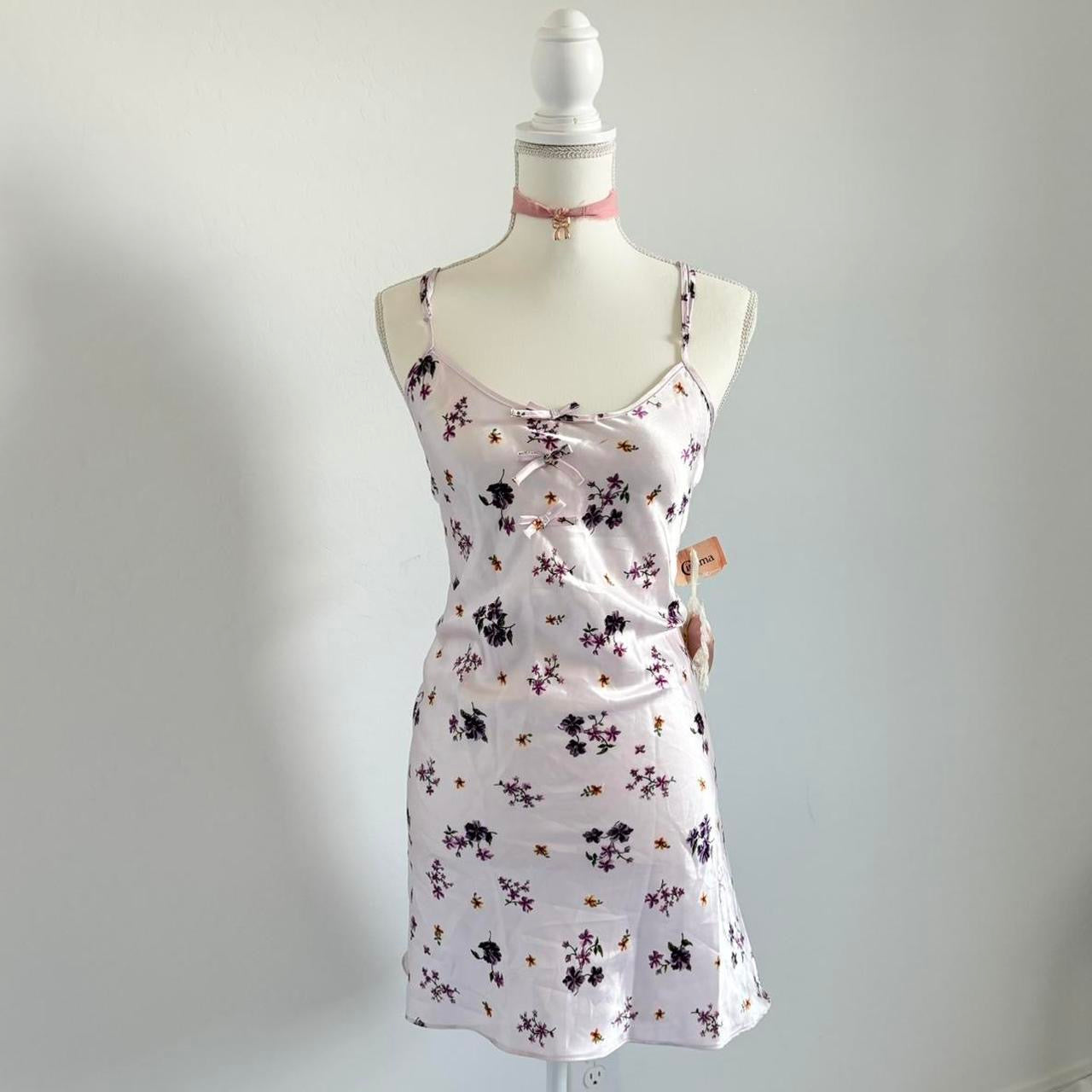 Vintage 80’s Babydoll Lingerie Slip Floral Dress (Large)