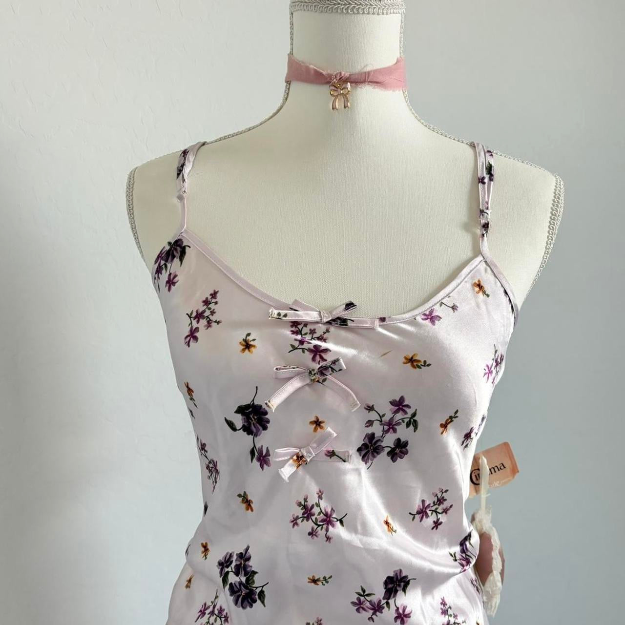 Vintage 80’s Babydoll Lingerie Slip Floral Dress (Large)