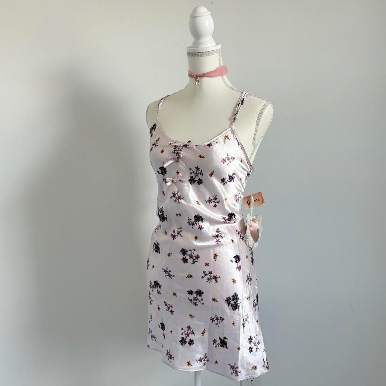 Vintage 80’s Babydoll Lingerie Slip Floral Dress (Large)