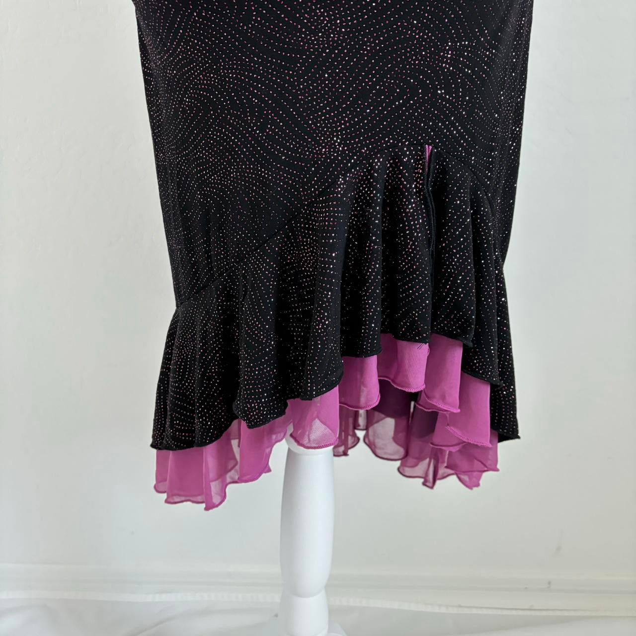 Sparkly Asymmetrical Ruffle Vintage 90’s Dress (Small)