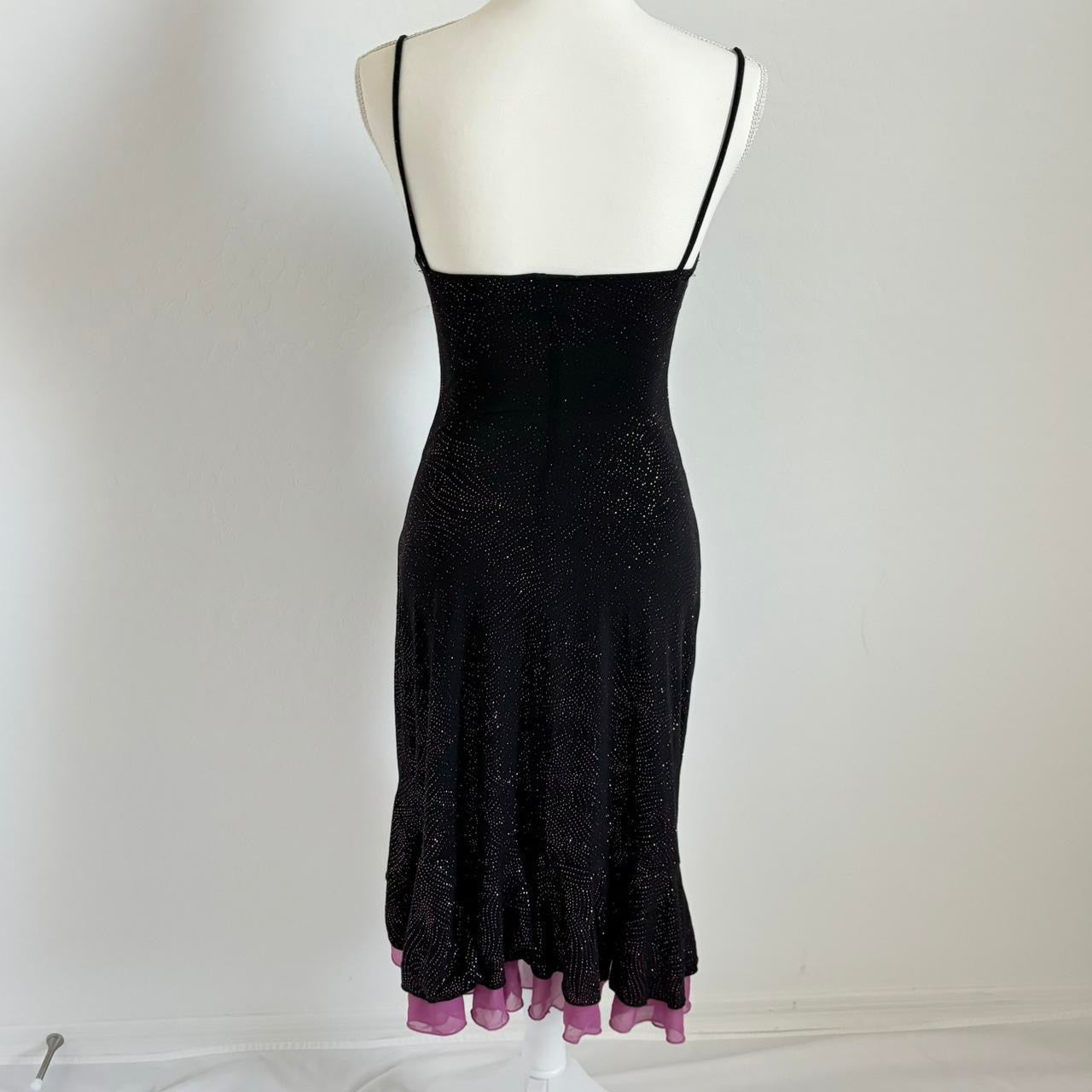 Sparkly Asymmetrical Ruffle Vintage 90’s Dress (Small)