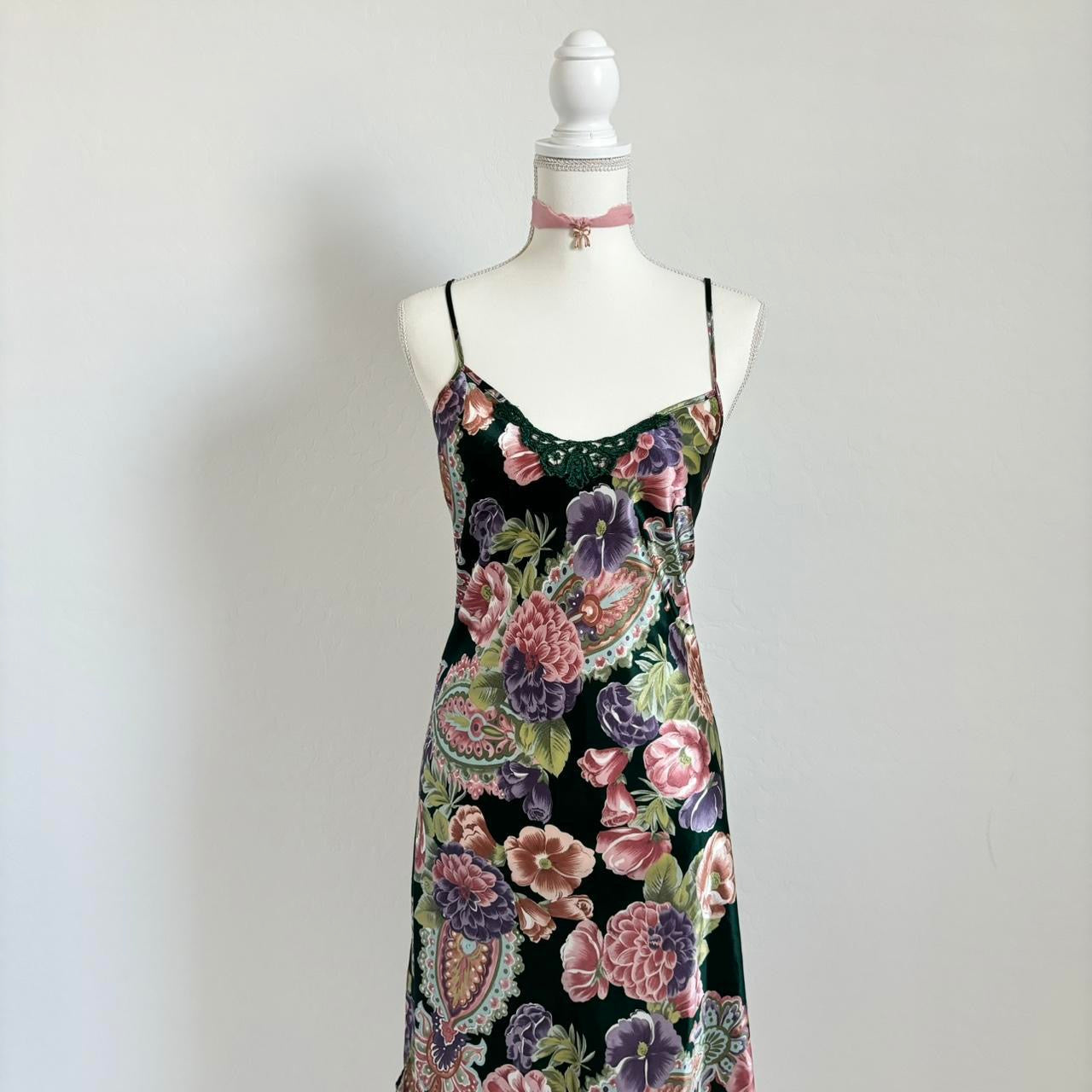 Vintage Fairy Grunge 80’s Floral Slip Dress (Large)